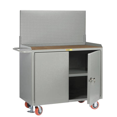 Mobile Bench Cabinets w/ Pegboard Doors - Model MH36PBDFLPB
